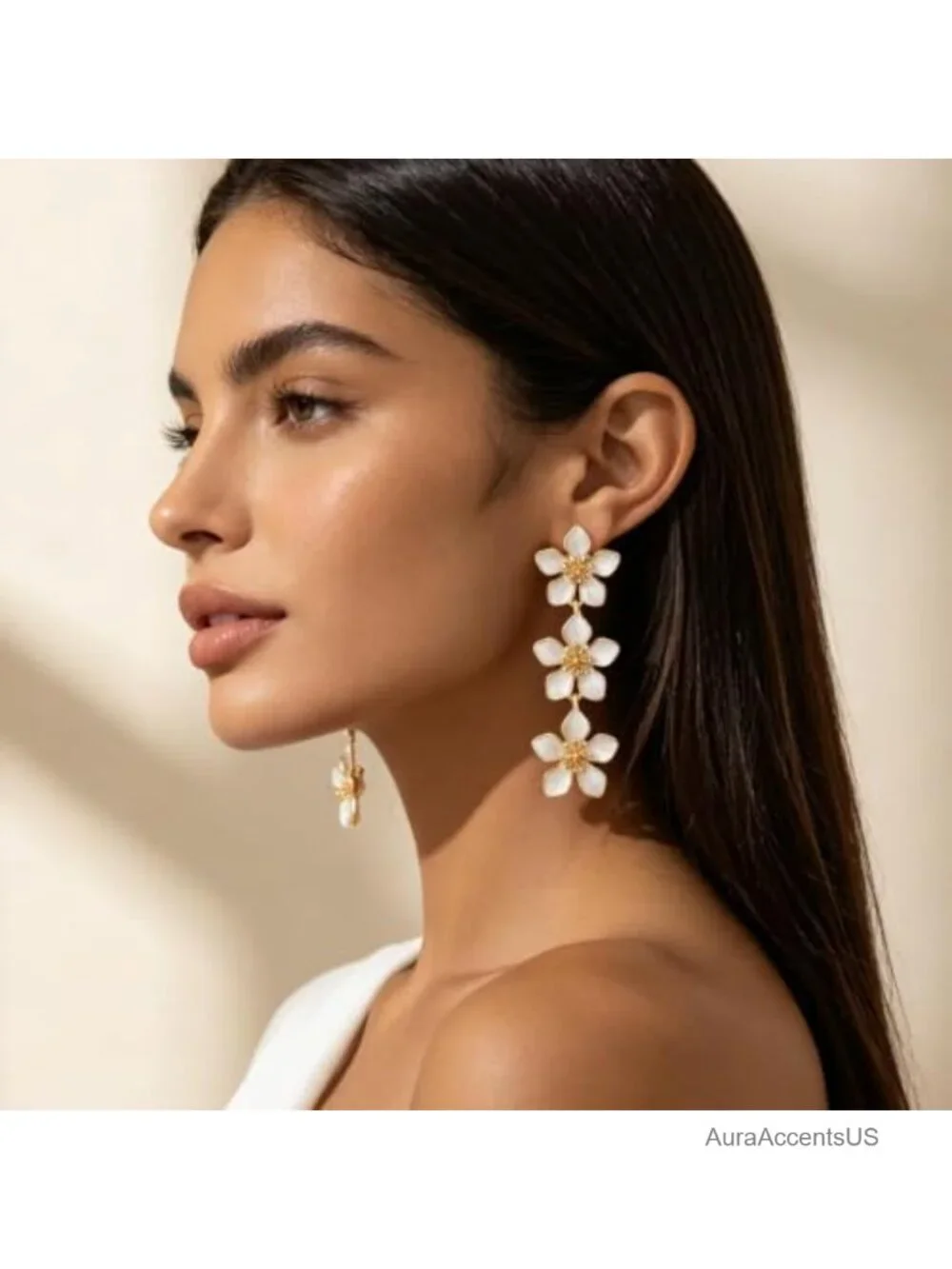 Boho Floral Statement Drop Earrings Women Zinc Flower Jewelry Party